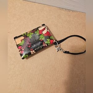 Vintage Sakroots Black Floral Wristlet